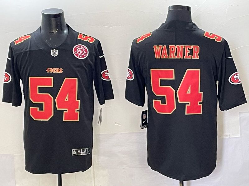 Men San Francisco 49ers #54 Warner Black gold Nike Limited NFL 2025 Jersey style 09->women mlb jersey->Women Jersey